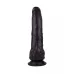 Чёрный фаллоимитатор с клиторальными лепестками - 18,5 см черный 