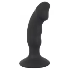 Черная реалистичная анальная вибровтулка - 14 см черный 