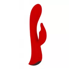 Красный вибромассажер-кролик 5  Silicone Bunny Love - 19,1 см красный 