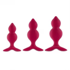 Набор из трех розовых анальный пробок Bibi Twin Butt Plug Set розовый 