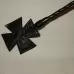 Короткий витой стек с наконечником-крестом - 70 см черный 