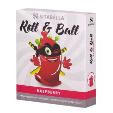 Стимулирующий презерватив-насадка Roll   Ball Raspberry прозрачный 