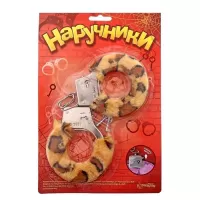 Металлические наручники с леопардовой плюшевой отделкой леопард 