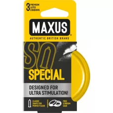 Презервативы с точками и рёбрами в железном кейсе MAXUS Special - 3 шт  