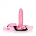 Женский страпон Shane s World Pink Harness with Stud - 19 см розовый с черным 