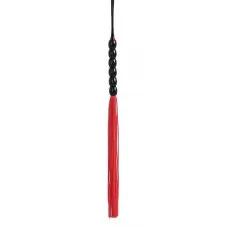 Красно-черная силиконовая мини-плеть - 22 см красный с черным 