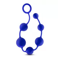 Синяя анальная цепочка 16 Inch Silicone Anal Beads - 40,6 см синий 