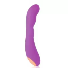 Фиолетовый силиконовый вибромассажер - 22,2 см фиолетовый 