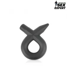 Черное силиконовое эрекционное кольцо Sex Expert черный 