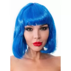 Синий парик-каре с челкой синий 