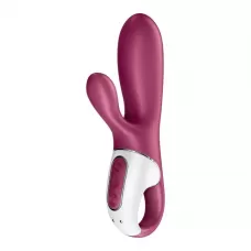 Малиновый вибратор-кролик Hot Bunny с функцией нагрева - 17,5 см малиновый 