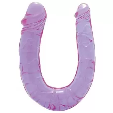 Фиолетовый двойной фаллоимитатор DOUBLE HEAD DONG - 30 см фиолетовый 