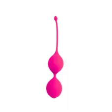 Розовые двойные вагинальные шарики с хвостиком Cosmo розовый 