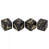 Набор кубиков для секс-игр черный с золотистым 
