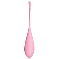 Нежно-розовый каплевидный вагинальный шарик со шнурком нежно-розовый 
