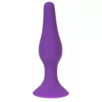 Фиолетовая силиконовая анальная пробка размера L - 12,2 см фиолетовый 
