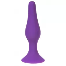 Фиолетовая силиконовая анальная пробка размера L - 12,2 см фиолетовый 