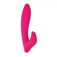 Розовый вибратор с клиторальным отростком Bliss Vibrator - 17,8 см розовый 