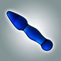 Синий анальный стимулятор из стекла - 13 см синий 