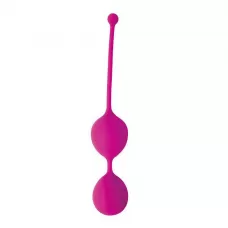 Ярко-розовые двойные вагинальные шарики Cosmo с хвостиком для извлечения ярко-розовый 