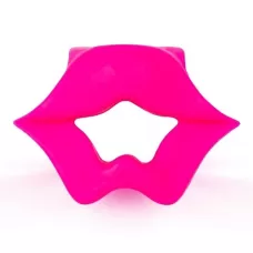 Розовое эрекционное виброкольцо в форме губ розовый 