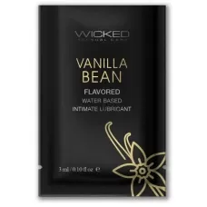 Лубрикант на водной основе с ароматом ванильных бобов Wicked Aqua Vanilla Bean - 3 мл  