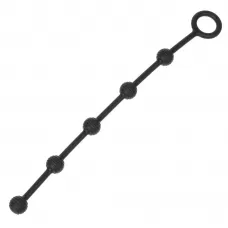 Черная анальная цепочка с кольцом - 30 см черный 