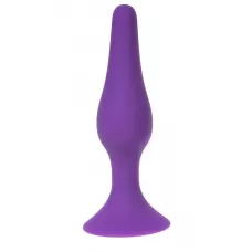 Фиолетовая силиконовая анальная пробка размера XL - 15 см фиолетовый 