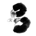 Металлические наручники Furry Love Cuffs с черным мехом черный 