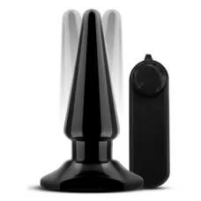 Черная анальная пробка с вибрацией Basic Vibrating Anal Pleaser - 10,2 см черный 
