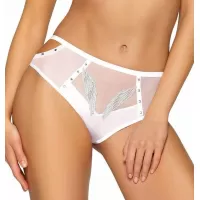 Трусики-бразилиана Starling с вышивкой люрексом в виде крылышек белый L