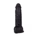 Чёрный фаллоимитатор с мошонкой на подошве-присоске - 16,5 см черный 
