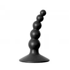 Чёрный фигурный изогнутый анальный стимулятор - 8,5 см черный 