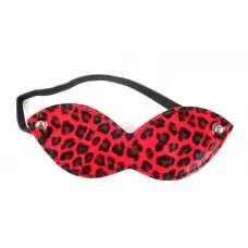 Красная маска на резиночке с леопардовыми пятнышками красный 