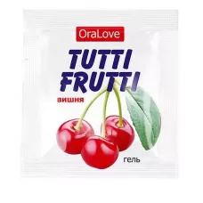 Саше гель-смазки Tutti-frutti с вишнёвым вкусом - 4 гр  