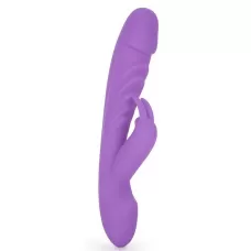 Фиолетовый вибромассажер-кролик с 10 режимами вибрации - 24 см фиолетовый 