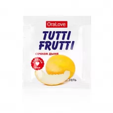Саше гель-смазки Tutti-frutti со вкусом сочной дыни - 4 гр  