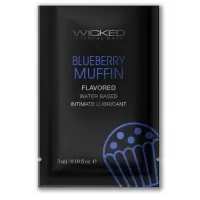 Лубрикант на водной основе с ароматом черничного маффина Wicked Aqua Blueberry Muffin - 3 мл  
