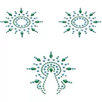 Набор наклеек из голубых и зеленых страз Petits Joujoux Gloria голубой с зеленым 