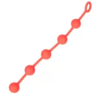 Красная анальная цепочка с кольцом - 30 см красный 