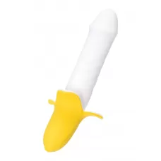 Пульсатор в форме банана B-nana - 19 см белый с желтым 