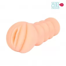 Телесный мастурбатор-вагина с комплектом эрекционных колец телесный 
