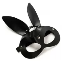 Черная маска  Зайка  с длинными ушками черный 