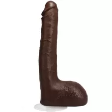 Коричневый фаллоимитатор Ricky Johnson со съемной присоской - 26 см коричневый 