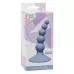 Голубая анальная пробка Ribbed Plug Blue - 10,5 см голубой 