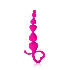 Розовая анальная цепочка Cosmo с петелькой - 14,5 см розовый 
