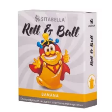 Стимулирующий презерватив-насадка Roll   Ball Banana прозрачный 