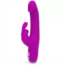 Фиолетовый перезаряжаемый вибратор Rabbit Slimline Curve Rechargeable - 24 см фиолетовый 