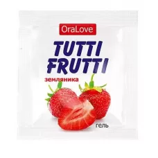 Саше гель-смазки Tutti-frutti с земляничным вкусом - 4 гр  