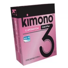 Презервативы KIMONO с ароматом сакуры - 3 шт  